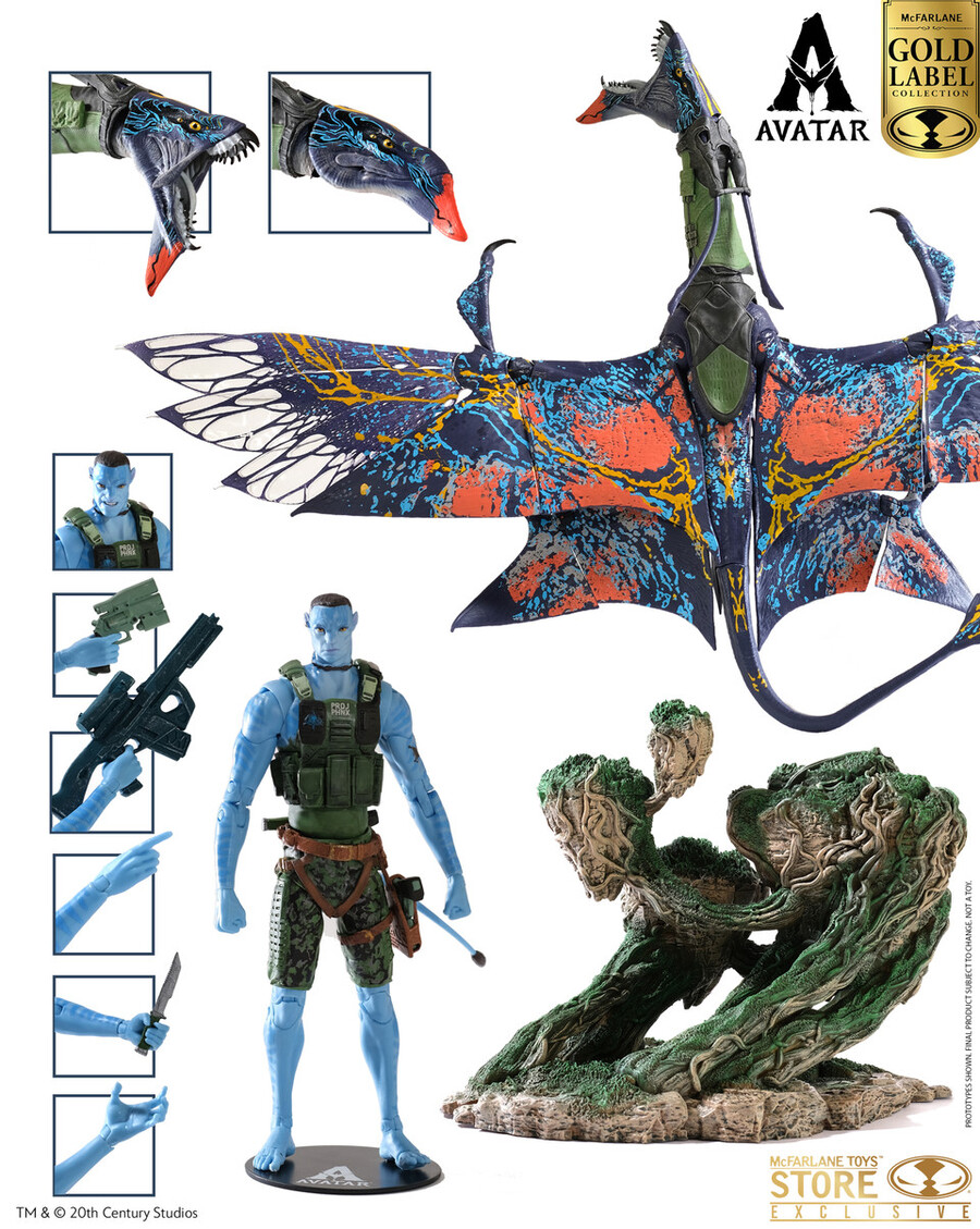 recom quaritch e rda banshee avatar the way of water deluxe 2-pack gold label 7 figure