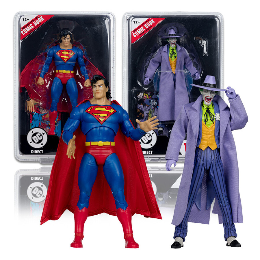 pacchetto perforatore di pagine superman ora zerojoker crisi sulle terre infinite con fumetti 2 figure da 7 pollici