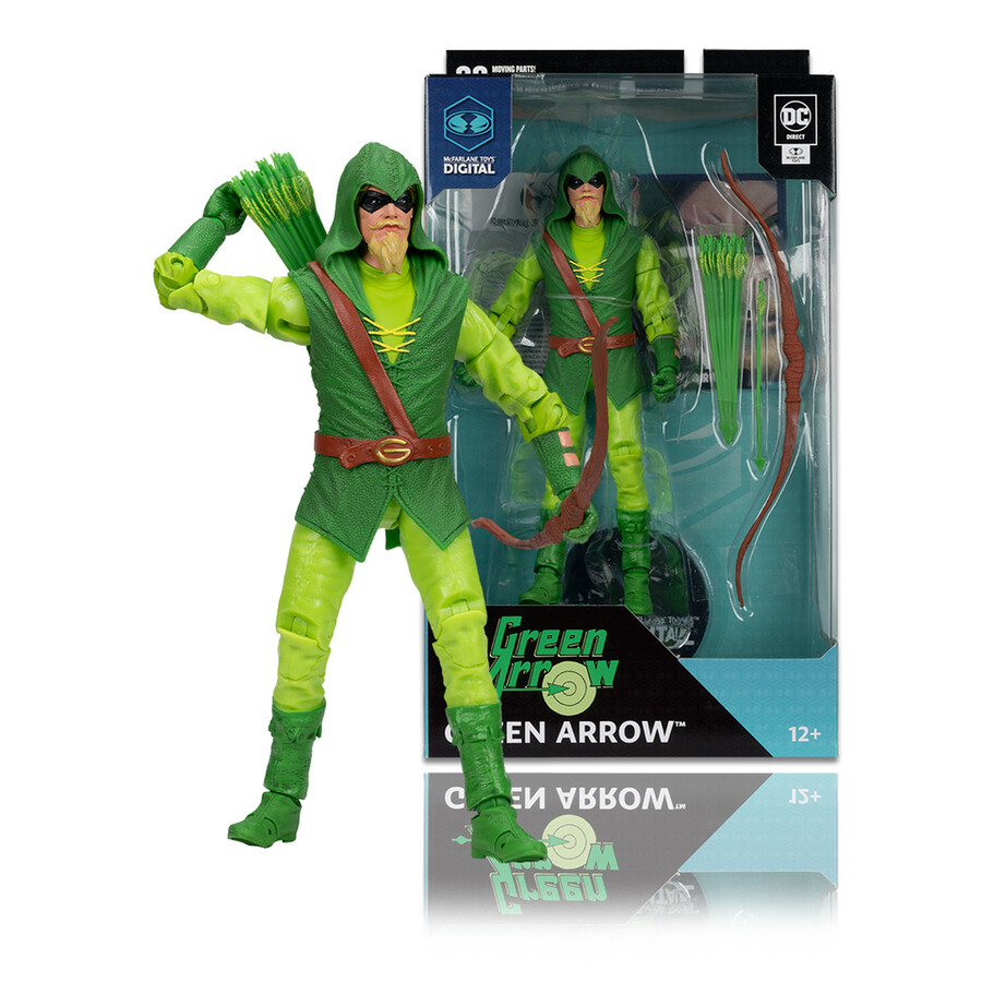 the atom dc the silver agegreen arrow longbow huntersuperman our worlds at war personaggi da 7 con mcfarlane toys digital collectibles wave 2 phygital bundle 3
