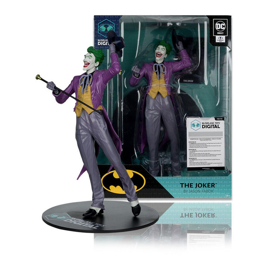 statua in pvc in scala 16 del joker di jason fabok i tre joker con mcfarlane toys oggetto da collezione digitale