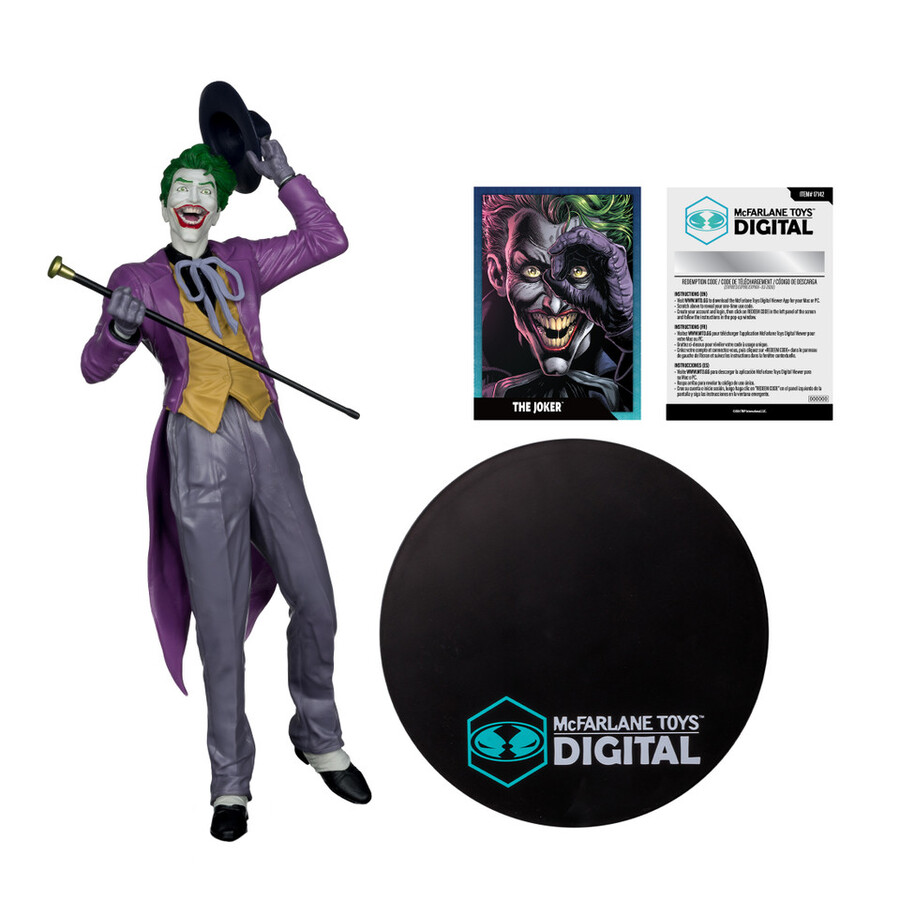 statua in pvc in scala 16 del joker di jason fabok i tre joker con mcfarlane toys oggetto da collezione digitale