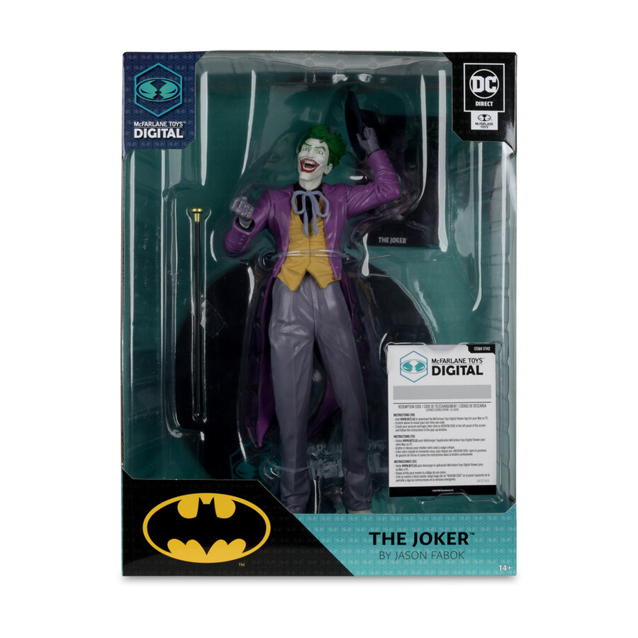statua in pvc in scala 16 del joker di jason fabok i tre joker con mcfarlane toys oggetto da collezione digitale