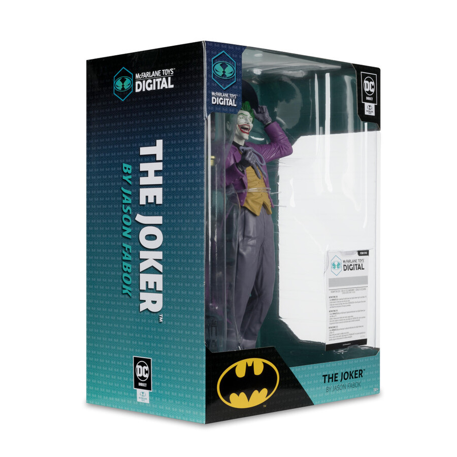 statua in pvc in scala 16 del joker di jason fabok i tre joker con mcfarlane toys oggetto da collezione digitale