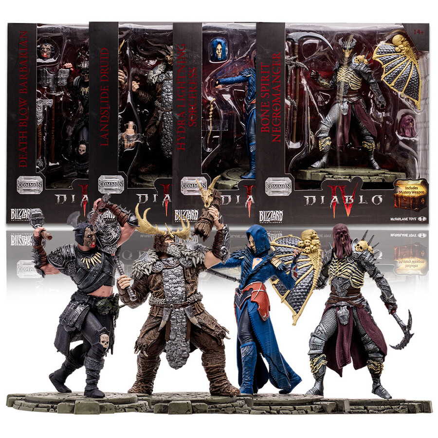 barbaro colpo mortaledruido franamaga del fulmine idranegromante spirito osseo comune diablo iv pacchetto 4 figure 112