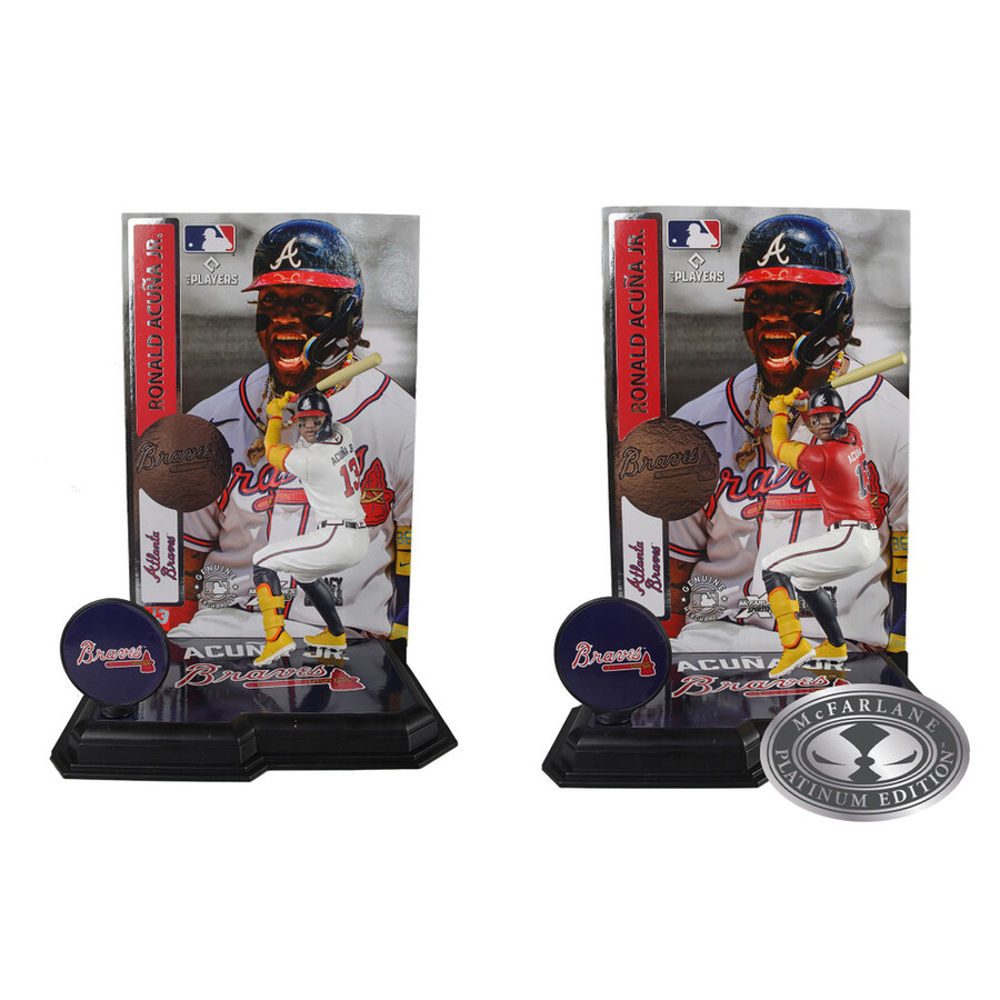 ronald acuna jr. atlanta braves mlb bundle 2 regular e platinum chase 7 figures mcfarlanes sportspicks