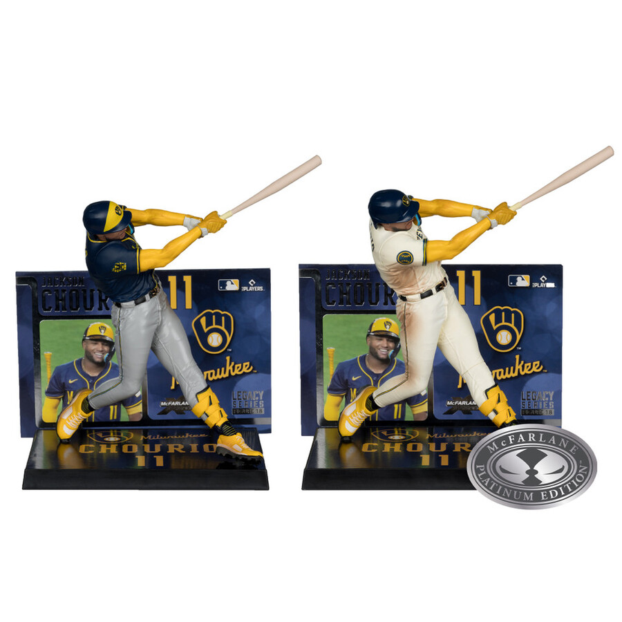 jackson chourio milwaukee brewers mlb bundle 2 regular e platinum chase 7 figures mcfarlanes sportspicks