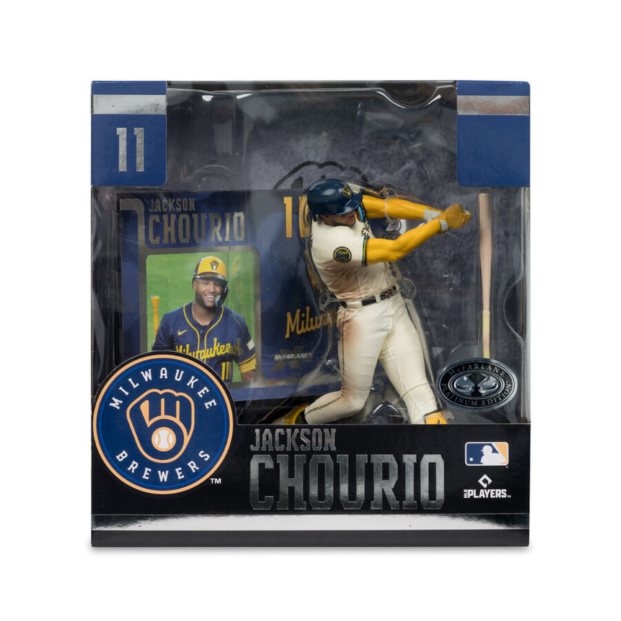 jackson chourio milwaukee brewers mlb bundle 2 regular e platinum chase 7 figures mcfarlanes sportspicks