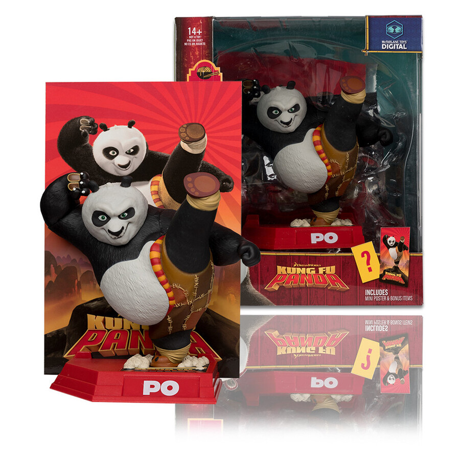 po movie maniacs kung fu panda 6 figura in posa con mcfarlane toys digital collectible