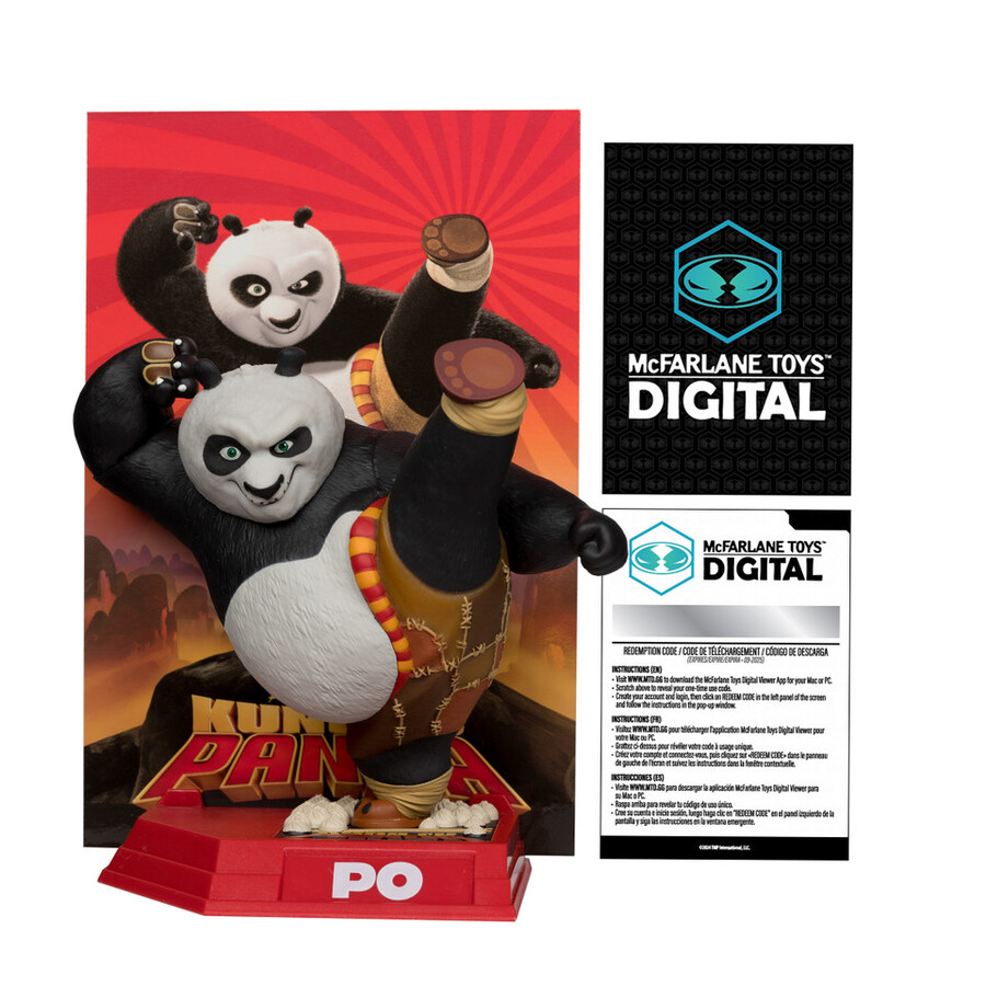 po movie maniacs kung fu panda 6 figura in posa con mcfarlane toys digital collectible