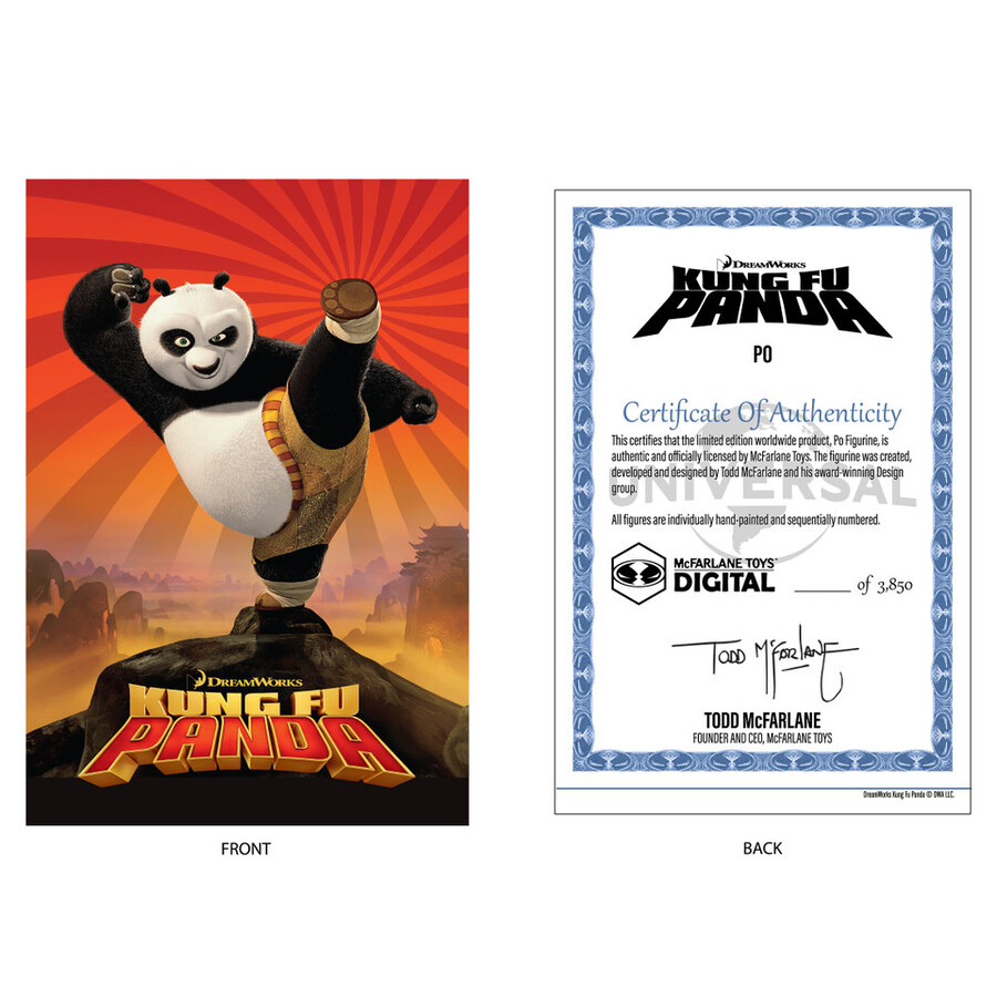po movie maniacs kung fu panda 6 figura in posa con mcfarlane toys digital collectible