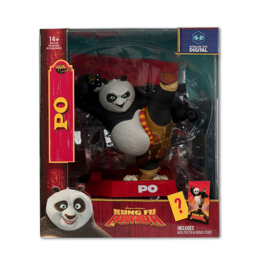 po movie maniacs kung fu panda 6 figura in posa con mcfarlane toys digital collectible