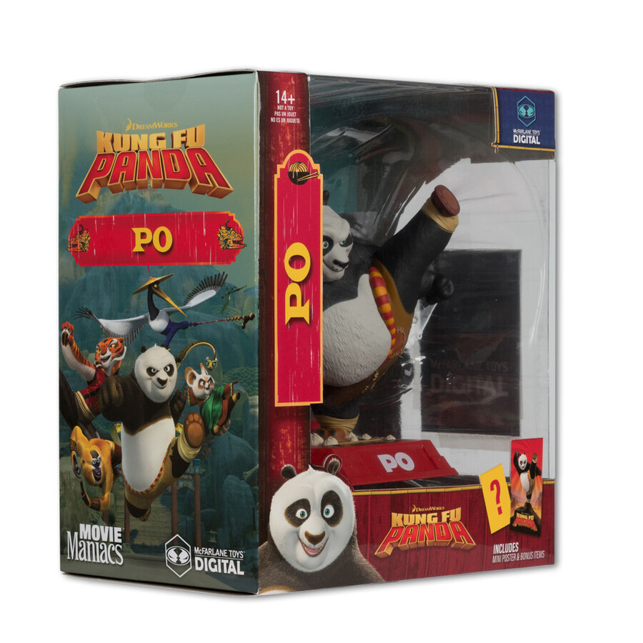 po movie maniacs kung fu panda 6 figura in posa con mcfarlane toys digital collectible