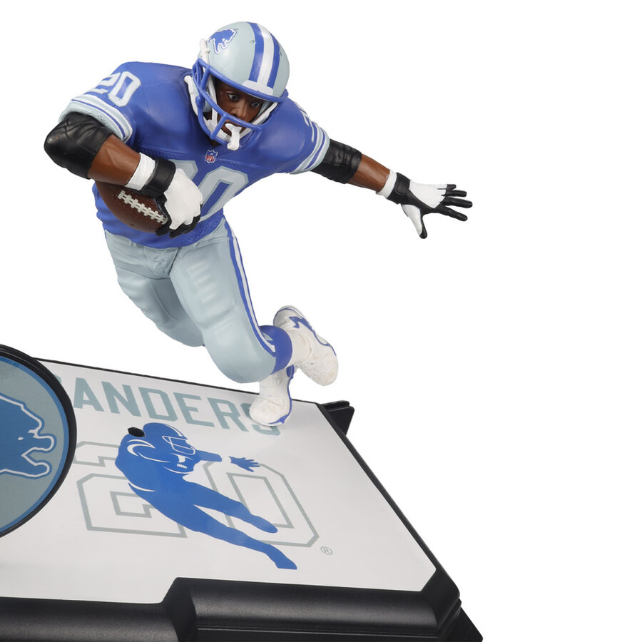 barry sanders con maglia blu detroit lions gold label nfl 7 figure mcfarlanes sportspicks