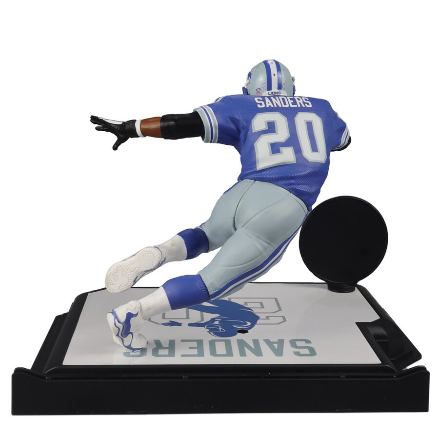barry sanders con maglia blu detroit lions gold label nfl 7 figure mcfarlanes sportspicks