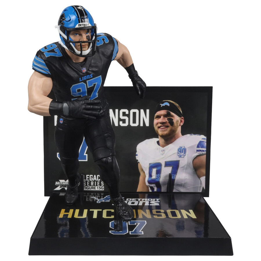 aidan hutchinson con maglia alternativa detroit lions gold label nfl 7 figure mcfarlanes sportspicks