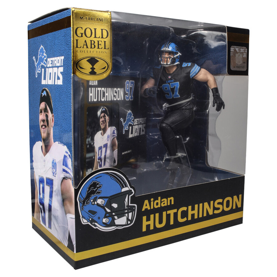 aidan hutchinson con maglia alternativa detroit lions gold label nfl 7 figure mcfarlanes sportspicks