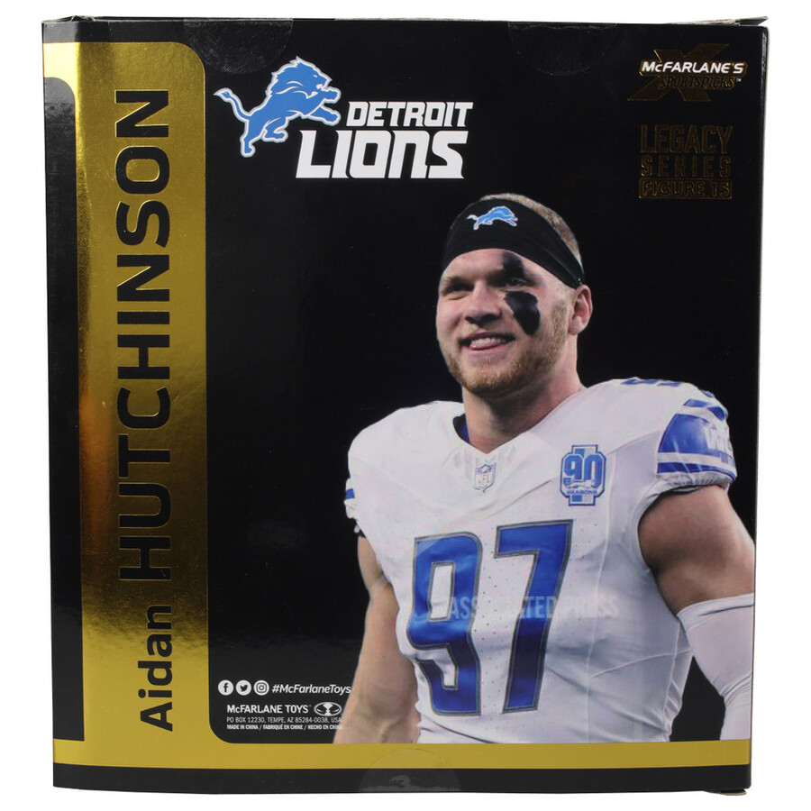 aidan hutchinson con maglia alternativa detroit lions gold label nfl 7 figure mcfarlanes sportspicks