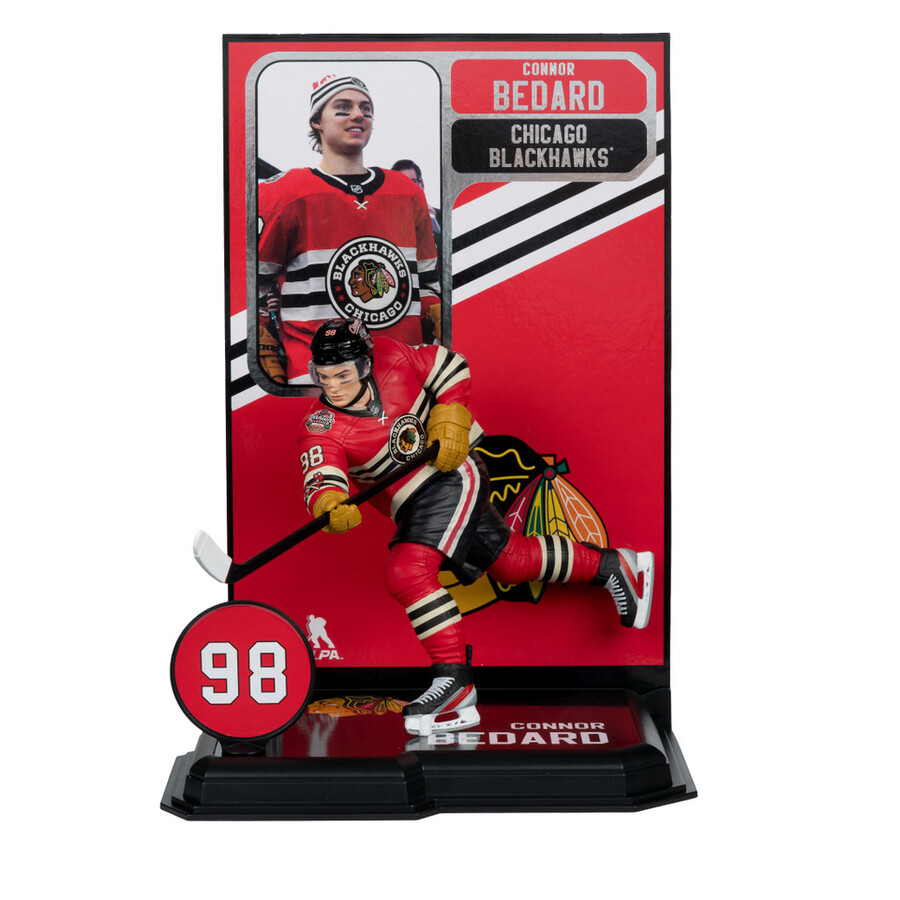 connor bedard chicago blackhawks con la maglia invernale classica della nhl confezione sigillata in fabbrica