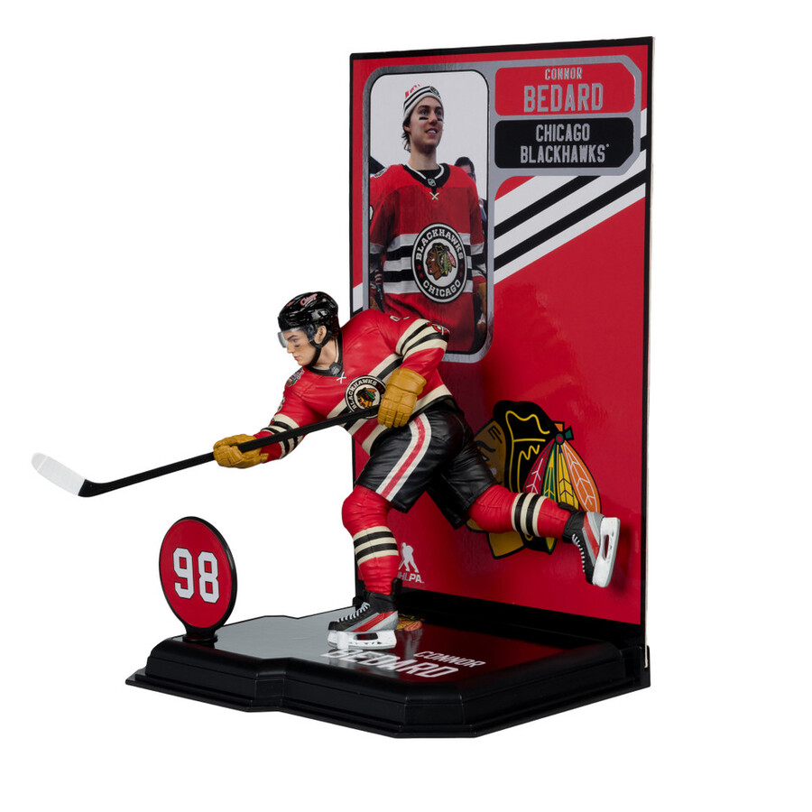 connor bedard chicago blackhawks con la maglia invernale classica della nhl confezione sigillata in fabbrica