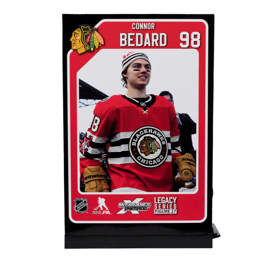 connor bedard chicago blackhawks con la maglia invernale classica della nhl confezione sigillata in fabbrica