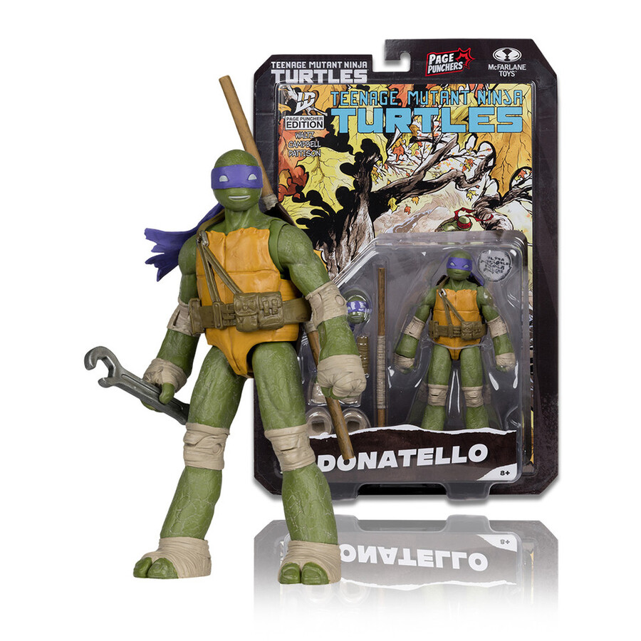 donatello page punchers teenage mutant ninja turtles figura da 5 con fumetto