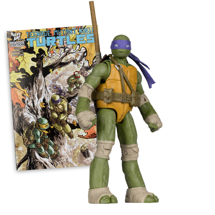 donatello page punchers teenage mutant ninja turtles figura da 5 con fumetto