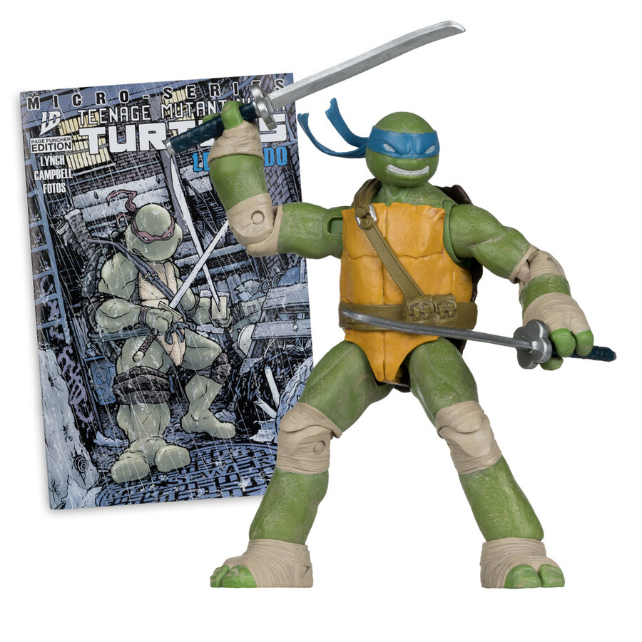 leonardo page punchers teenage mutant ninja turtles figura da 5 con fumetto
