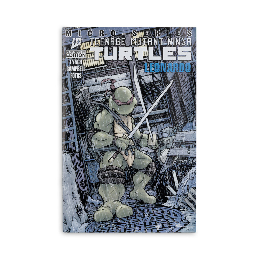 leonardo page punchers teenage mutant ninja turtles figura da 5 con fumetto