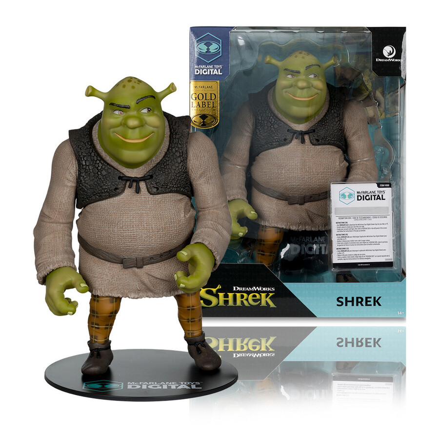 shrek movie maniacs shrek figura in posa da 12 con etichetta gold esclusiva mcfarlane toys store da collezione digitale