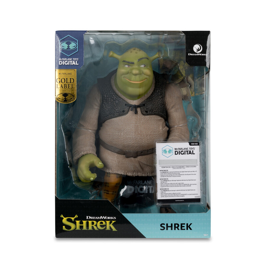 shrek movie maniacs shrek figura in posa da 12 con etichetta gold esclusiva mcfarlane toys store da collezione digitale