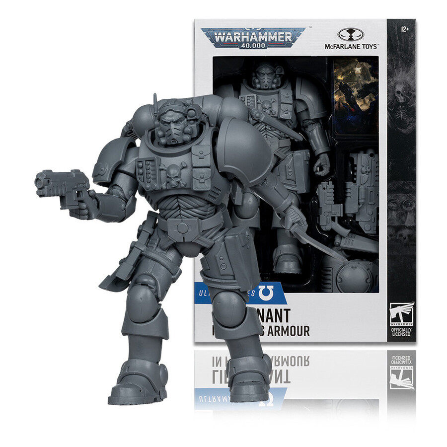 tenente degli ultramarines in armatura phobos prova dartista warhammer 40000 figura da 7 pollici