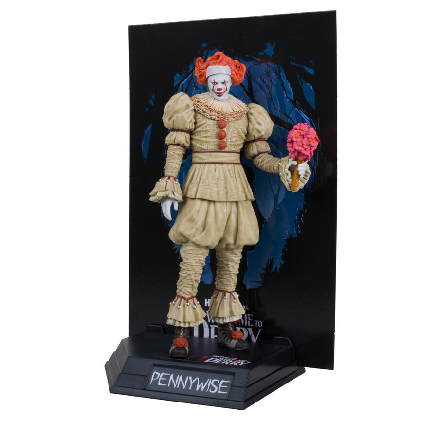 pennywise flashback benvenuti a derry figura in posa da 6 con etichetta dorata
