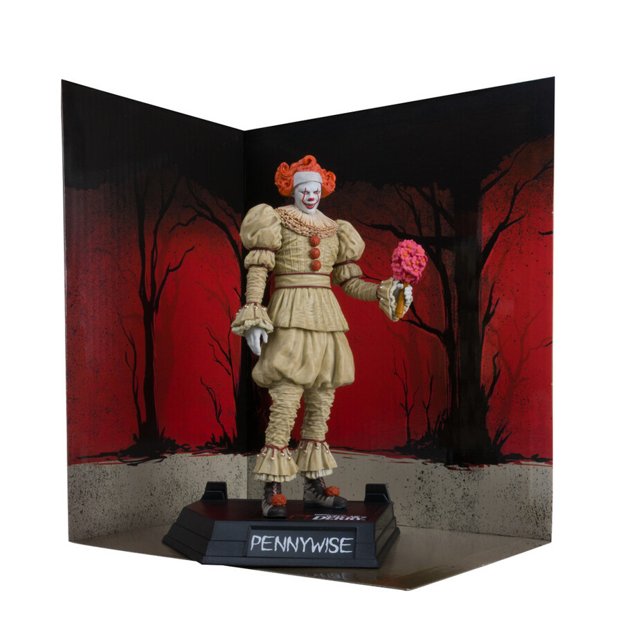 pennywise flashback benvenuti a derry figura in posa da 6 con etichetta dorata