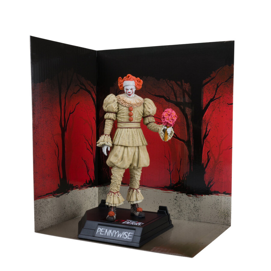 pennywise flashback benvenuti a derry figura in posa da 6 con etichetta dorata