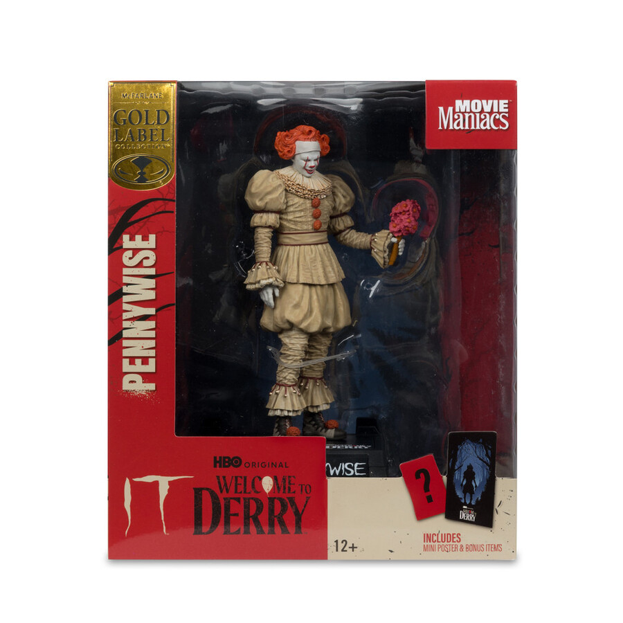 pennywise flashback benvenuti a derry figura in posa da 6 con etichetta dorata